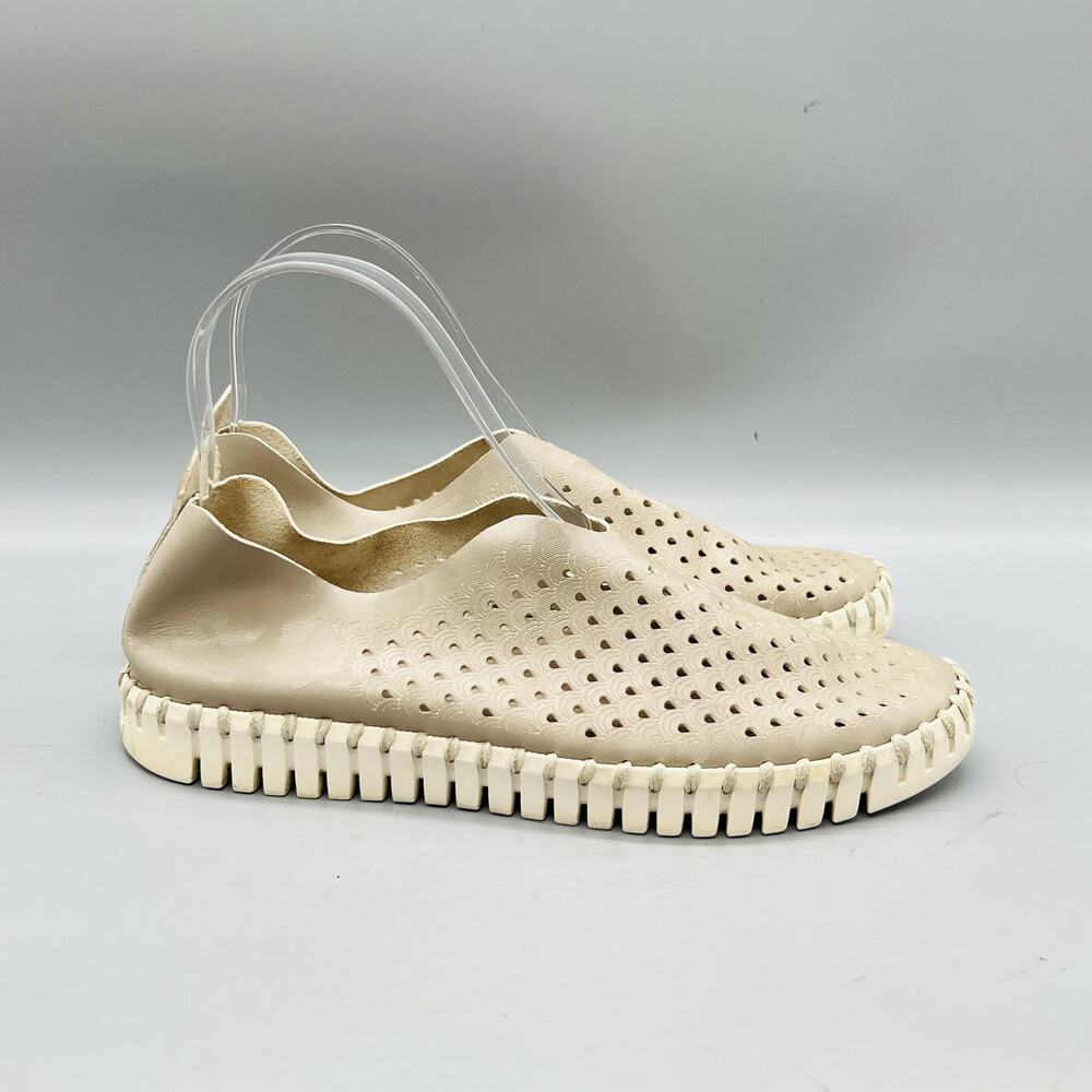Ilse Jacobsen Shoes Womens 7 Beige Camo Tulip Flats Slip On Comfort